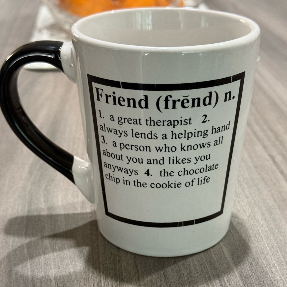 Black and White Friend Definition Mug